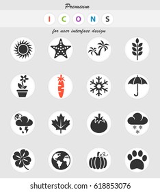 nature web icons for user interface design