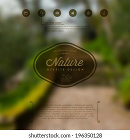 Nature Website interface template. Vector Minimal Web design. 