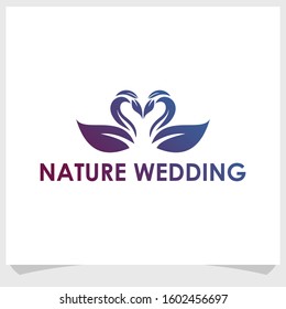 nature wedding logo design template, nature element logo design inspiration