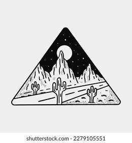 The nature wild desert highway vector vintage vector art