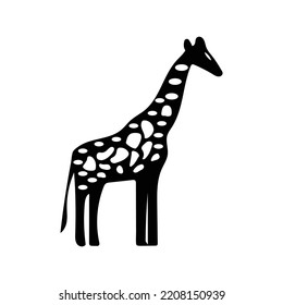 Nature wild zoo giraffe icon | Black Vector illustration |