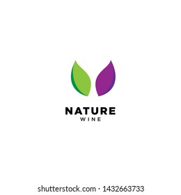 Nature Wine Logo Design Vector