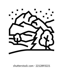 nature winter line icon vector. nature winter sign. isolated contour symbol black illustration