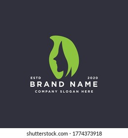 nature woman face logo design vector inspiration