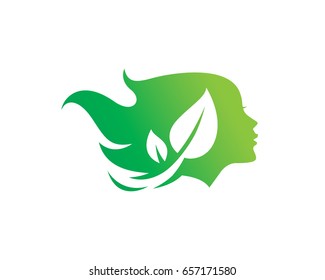 Nature Woman Logo Template Design Vector, Emblem, Design Concept, Creative Symbol, Icon