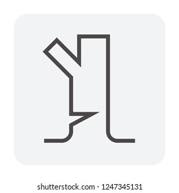 Nature wood or tree in forest vector icon design. May called logwood, stump, branch or dead plant. To cutting by ax, lumberjack for sawn to lumber, woodworking, sawmill industry, construction material