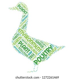 Nature word cloud in the duck shape , vector file for EPS10
