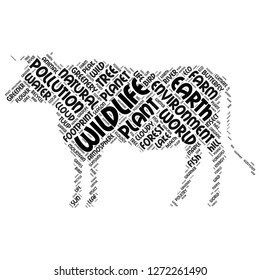 Nature word cloud in the wildlife shape , vector file for EPS10