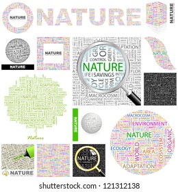 NATURE. Word collage. GREAT COLLECTION.