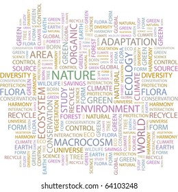 NATURE. Word collage on white background. Illustration with different association terms.