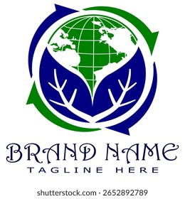 Naturaleza mundo logo diseño Plantilla Earth