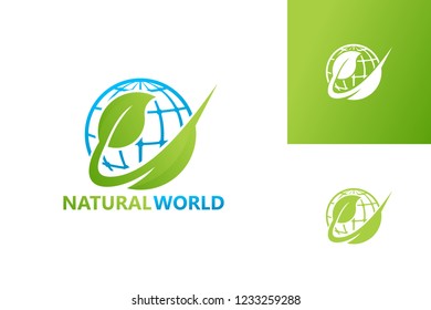 Nature World Logo Template Design Vector, Emblem, Design Concept, Creative Symbol, Icon