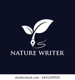 Nature Writer Logo – Eco Pen Leaf Concept Vector Design