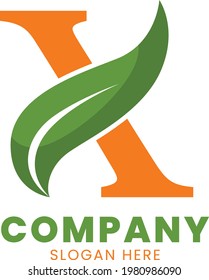 Nature X letter logo design