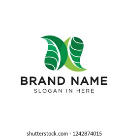 Nature X logo template design