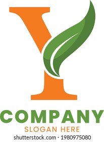Nature Y letter logo design