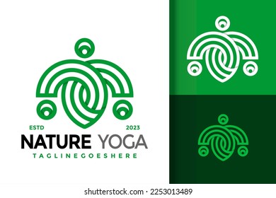 Nature Yoga Leaf Logo Logos Design Element Stock Vector Illustration Template