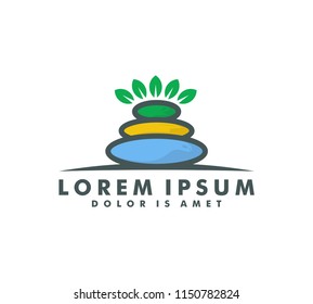 nature yoga logo template vector illustration