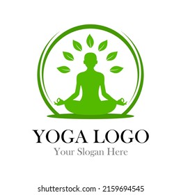 nature yoga logo vector template