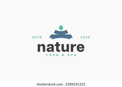 nature yoga and spa symbol logo design vector inspiration. pictogram lotus and yoga icon logo business vector design template with modern, bold and elegant styles