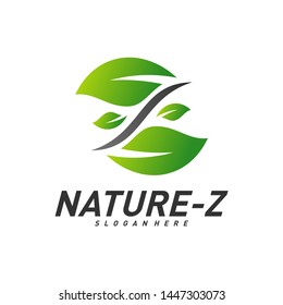 Nature Z logo Design Vector. Initial Z logo Template. Green Z logo concept. Icon Symbol