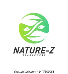 Nature Z logo Design Vector. Initial Z logo Template. Green Z logo concept. Icon Symbol