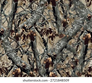Padrão de casca de camuflagem baseada na natureza para engrenagem tática, vestuário, impressões de tecido e uso de fundo