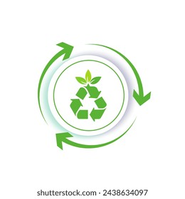 Nature-Driven Technology: Green Innovation, recycling concept and green technology concept icon