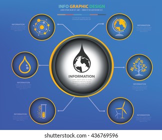 Nature,ecology info graphic design on blue background,vector