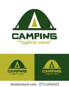 Ein naturorientiertes Camping-Logo, das die Erkundung und die Natur betont, perfekt für Ökotourismus, Reiseclubs und Abenteuermarken.