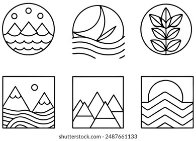 Nature-inspired abstract art line art elegant illustration styles