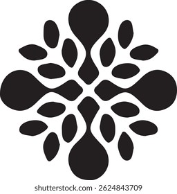 Nature-Inspired Abstract Logo – Symmetrical Leaf and Drop Pattern on Rustic Background