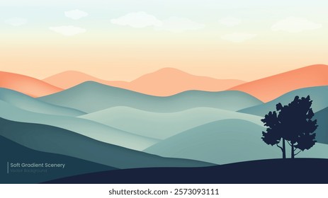 Nature-Inspired Abstract Vector BG Background with Gentle Colors