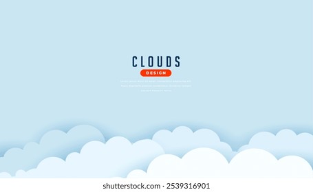 Fondo de pantalla de fondo nublado inspirado en la naturaleza en Vector de estilo cortado en papel