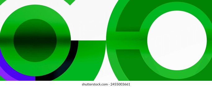A natureinspired design featuring a green circle representing grass with a white circle symbolizing a leaf on a white background. The pattern evokes symmetry and artistry