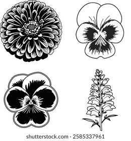 "Nature-Inspired Flower Graphics for Your Projects"
