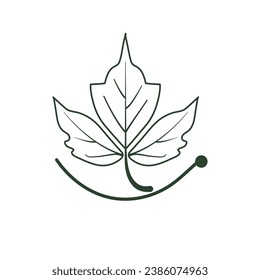  A nature-inspired logo featuring a minimalist representation of a leaf illustration