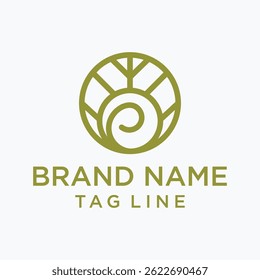 Nature-inspired logo featuring a stylized tree and spiral design in a circle. Perfect for eco brands, wellness products, or organic and sustainable businesses.