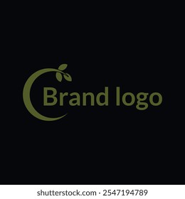 A nature-inspired logo with a minimalist design. The circular icon featuring abstract leaves symbolizes creativity, sustainability, and harmony. Perfect for brands emphasizing eco-friendly, handmade, 