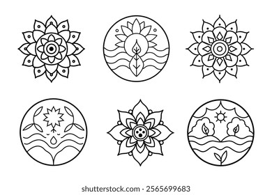 Nature-Inspired Mandala Art Collection for Relaxation and Creativity