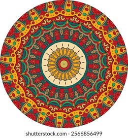 Nature-Inspired Mandala with  Warm Color Layers