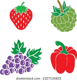 Nature's Bounty: Beautiful Vegetables and Fruits Vector Collection - Each vector illustration in this collection is a celebration of the vibrant hues and intricate textures of fruits and vegetables.