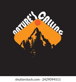 Nature's Calling - graphic print , Abstract fashion drawing and creative design for t-shirts, mugs, graphic tee, sweatshirt, cases, etc. Illustration in modern style for clothes.