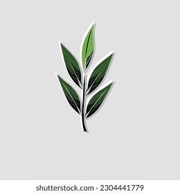 Nature's elegance captured in a leafy twig logo, radiating freshness and organic beauty.