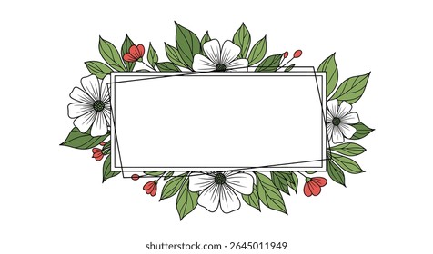 Nature's Embrace A Floral Frame for Your Special Messages and Creative Content