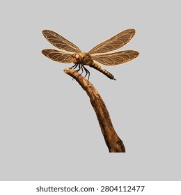 Nature's Grace Dragonfly Perched in Tranquility