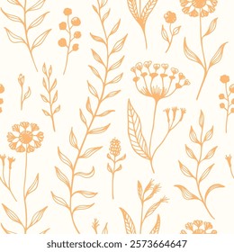 Nature's Harmony Hand Drawn Leaf Pattern