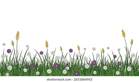 Prato da Natureza Delícia Uma fronteira vibrante de flores silvestres e gramíneas em plena floração