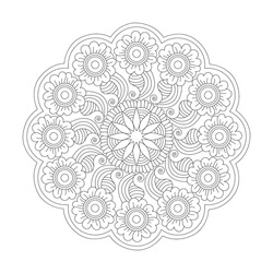 Nature's Nectar Rotate Coloring Book Mandala Page For Kdp Book Interior, Ability To Relax, Brain Experiences, Harmonious Haven, Peaceful Portraits, Blossoming Beauty Mandala Design.
