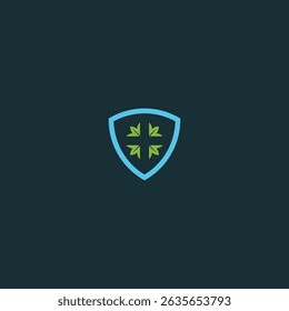 Natures Shield Minimalist Symbol in Blue and Green